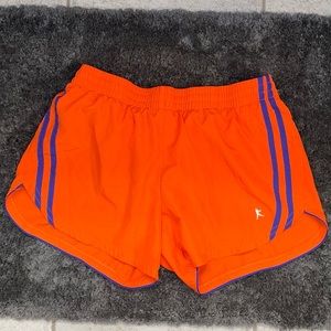 Danskin Now Orange with Blue Stripe Running Shorts Size Small